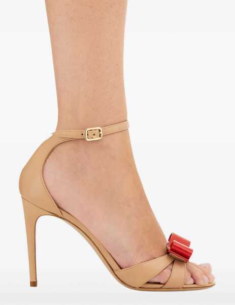 Sandale Ferragamo Vara Bow Sandals AMAR/SETA NATURALE Femei (BM 19758920) 5