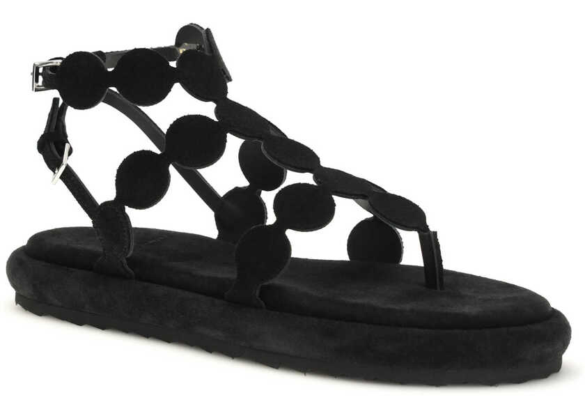 Sandale PIERRE HARDY Suede Sandals SUEDE CALF BLACK Femei (BM 19758983) 2