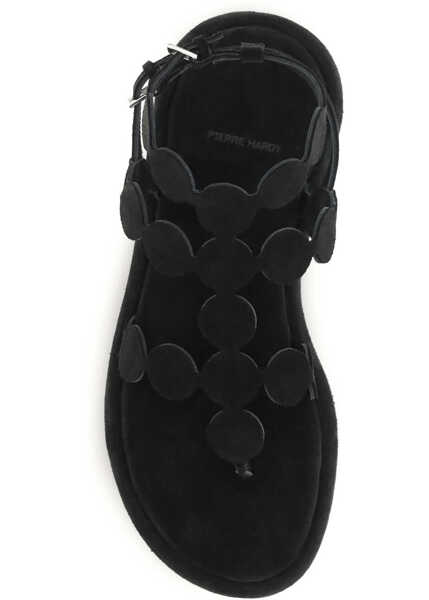 Sandale PIERRE HARDY Suede Sandals SUEDE CALF BLACK Femei (BM 19758983) 4