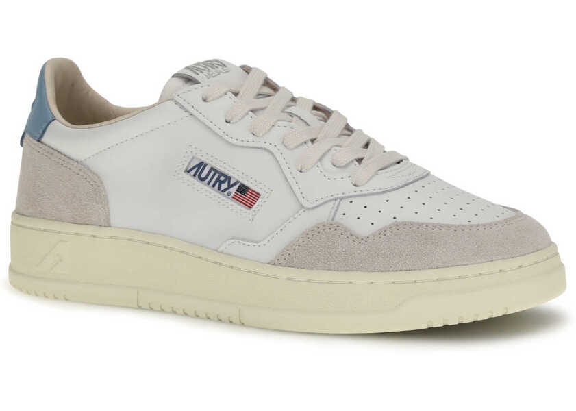 Sneakers AUTRY Medalist Low Sneakers LEATHER/SUEDE WHITE/FORGET ME NOT Barbati (BM 19759007) 2
