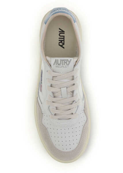Sneakers AUTRY Medalist Low Sneakers LEATHER/SUEDE WHITE/FORGET ME NOT Barbati (BM 19759007) 4