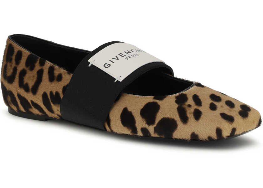 Balerini Givenchy Leopard print Sliced Square Ballerinas BLACK/BEIGE Femei (BM 19759010) 2