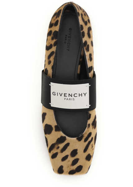 Balerini Givenchy Leopard print Sliced Square Ballerinas BLACK/BEIGE Femei (BM 19759010) 4
