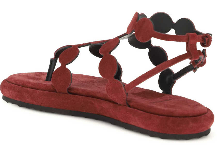 Sandale PIERRE HARDY Suede Sandals SUEDE CALF CARMINE Femei (BM 19759034) 3