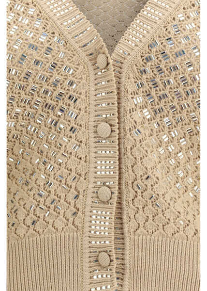 Cardigane Ermanno Scervino Short-sleeved Cardigan LARK/NICOTINA Femei (BM 19759049) 3