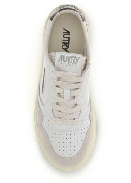 Sneakers AUTRY Medalist Low Sneakers LEATHER/SUEDE WHITE/TEAK Femei (BM 19759079) 4