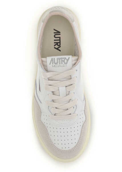 Sneakers AUTRY Medalist Low Sneakers LEATHER/SUEDE WHITE/PELICAN Femei (BM 19759094) 4