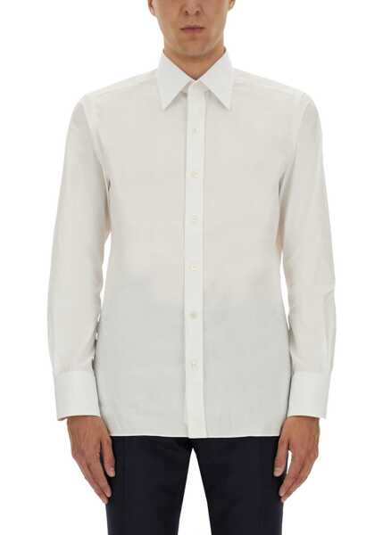 Camasi casual Tom Ford Camicia Slim Fit In Popeline WHITE Barbati (BM 19759187) 2