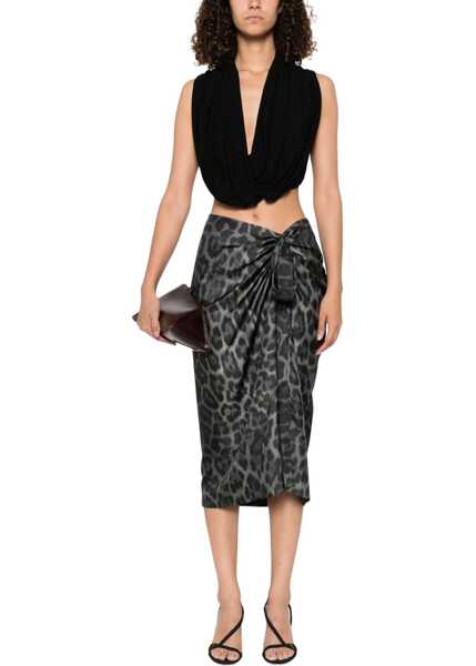 Fuste casual Stella McCartney Silk Midi Skirt ANIMALIER Femei (BM 19759226) 2