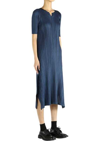 Rochii casual PLEATS PLEASE ISSEY MIYAKE Mellow Pleats Midi Dress BLUE Femei (BM 19759340) 2