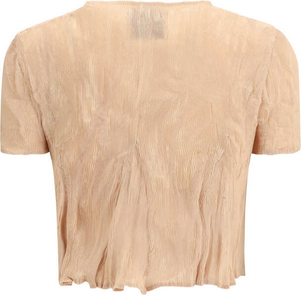 Topuri GONGDID DESIGN Short-sleeved pleated Top PEACH Femei (BM 19759571) 2