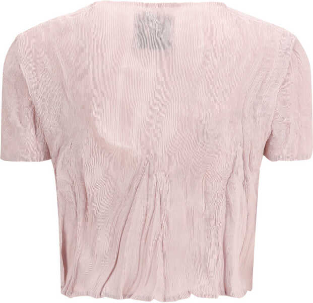 Topuri GONGDID DESIGN Short-sleeved pleated Top PINK Femei (BM 19759574) 2