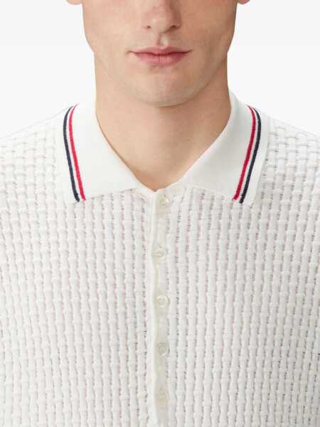 Tricouri Polo Thom Browne Woven cotton Polo Shirt WHITE Barbati (BM 19759613) 5