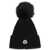 Moncler Wool Hat with pom pom BLACK