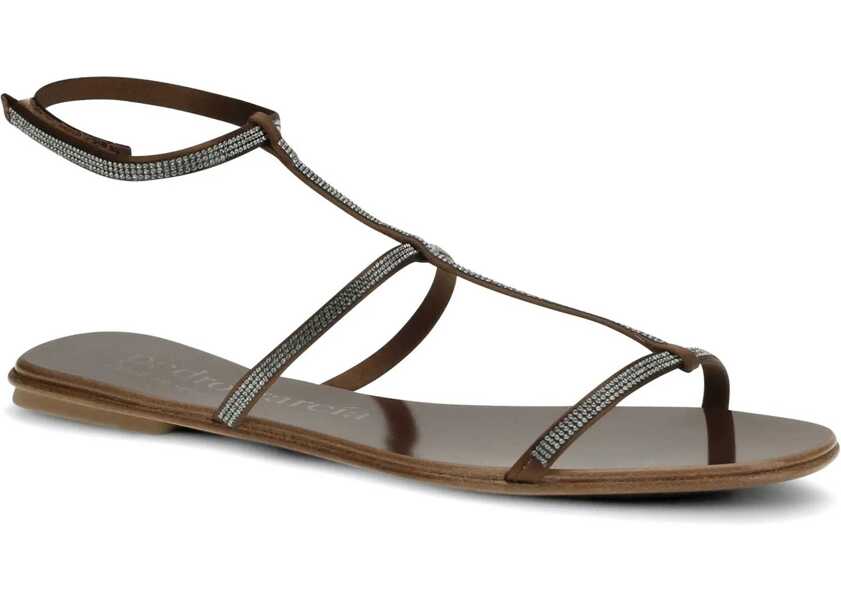 Sandale Pedro Garcia Rhinestone Sandals NUTMEG SATIN Femei (BM 19759664) 2