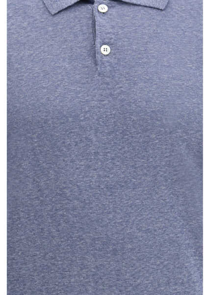 Tricouri Polo Brunello Cucinelli Linen and silk Polo Shirt DENIM Barbati (BM 19759823) 3