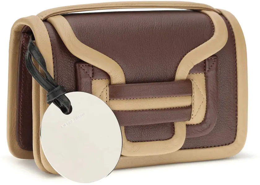 Genti de umar PIERRE HARDY Alpha Shoulder Bag GRAIN KID BURGUNDY CAMEL Femei (BM 19759829) 2