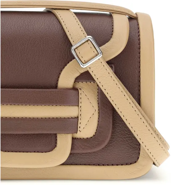 Genti de umar PIERRE HARDY Alpha Shoulder Bag GRAIN KID BURGUNDY CAMEL Femei (BM 19759829) 4