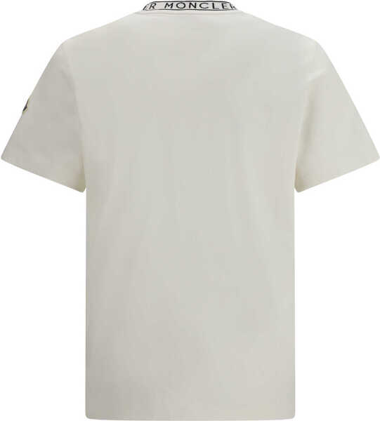 Tricouri Moncler Logo-finished cotton T-shirt WHITE Barbati (BM 19759835) 2