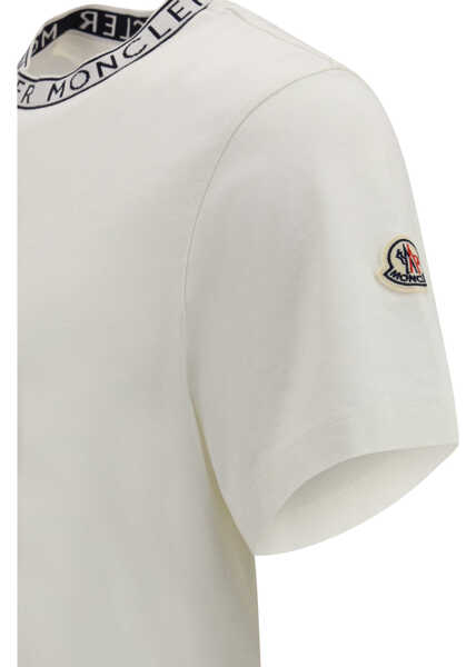 Tricouri Moncler Logo-finished cotton T-shirt WHITE Barbati (BM 19759835) 3