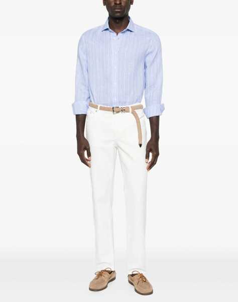 Camasi casual Brunello Cucinelli Linen Shirt AZZURRO Barbati (BM 19759874) 2