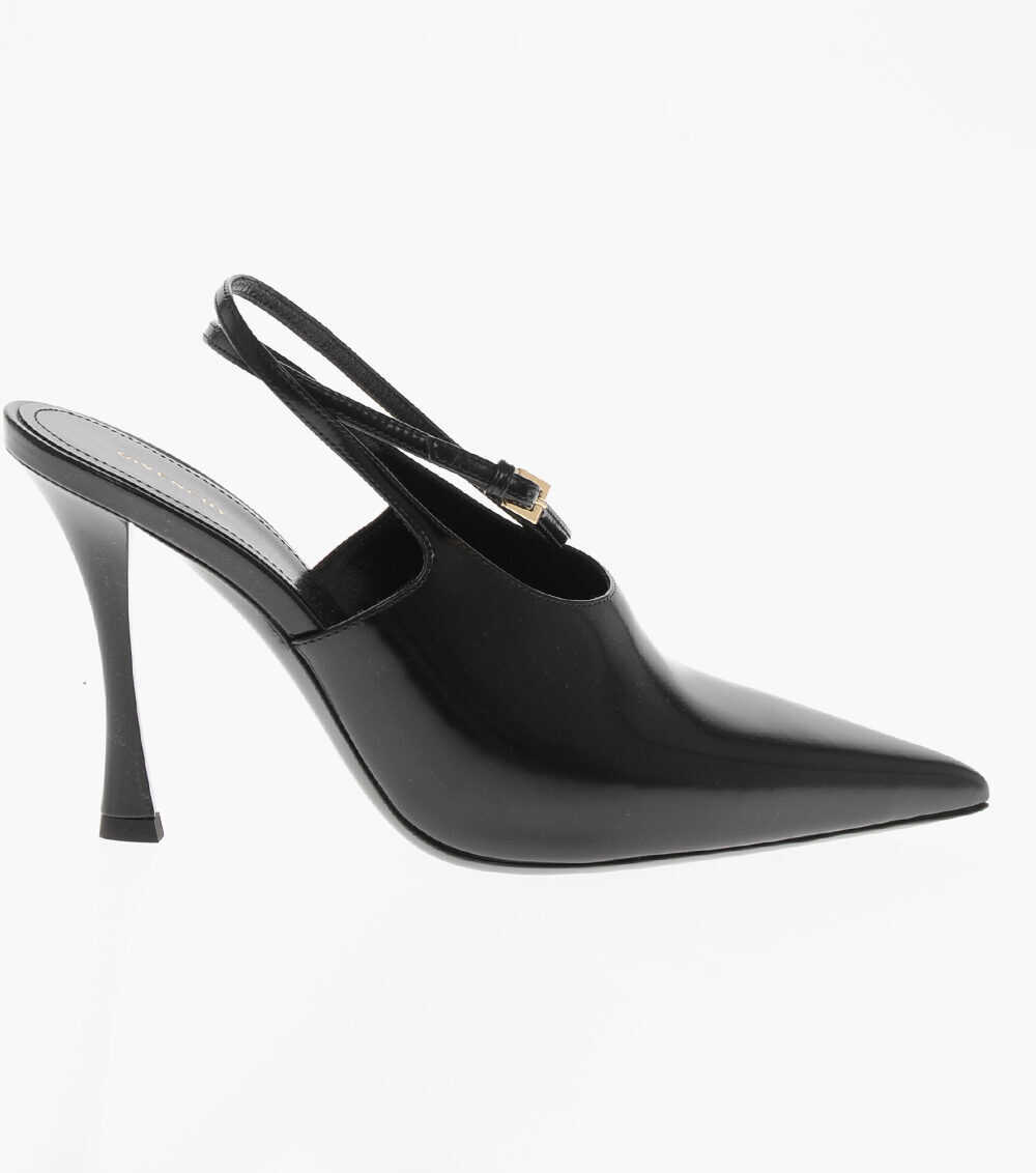 Pantofi stiletto Givenchy Brushed Leather Slingbacks With 10Cm Ankle Strap Black Femei (BM 19759973) 3