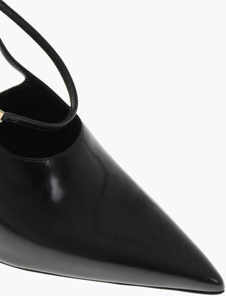 Pantofi stiletto Givenchy Brushed Leather Slingbacks With 10Cm Ankle Strap Black Femei (BM 19759973) 4