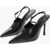 Givenchy Brushed Leather Slingbacks With 10Cm Ankle Strap Black
