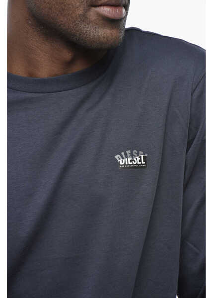 Tricouri Diesel Cotton Crew Neck T-Shirt T-Just-Ls-Situation With Logo Blue Barbati (BM 19759979) 3