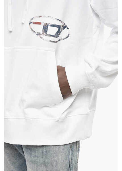 Bluze de trening Diesel Cotton Hoodie S-Macs With Monogram White Barbati (BM 19760000) 3