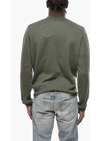 Pulovere Diesel Wool And Cashmere Crew Neck Sweater K-Crewk-Out-B Green Barbati (BM 19760003) 2