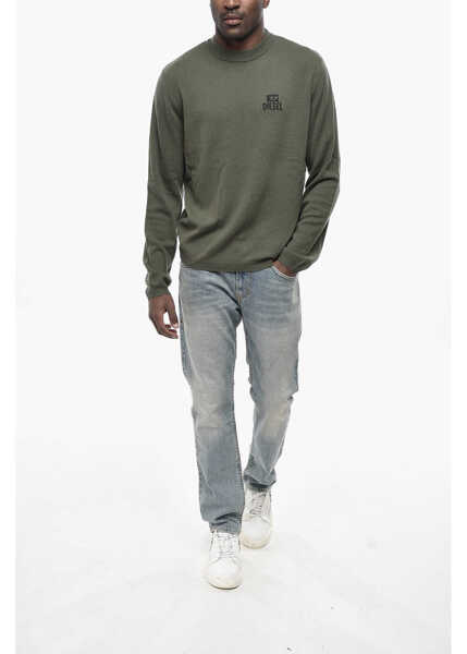 Pulovere Diesel Wool And Cashmere Crew Neck Sweater K-Crewk-Out-B Green Barbati (BM 19760003) 4