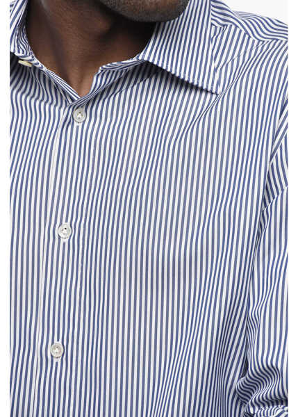 Camasi elegante VINCENZO DI RUGGIERO Striped Shirt Awning With French Collar Blue Barbati (BM 19760006) 3