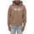 Diesel Hoodie Sweatshirt Solid-Color S-Ginn With Maxi Logo Brown
