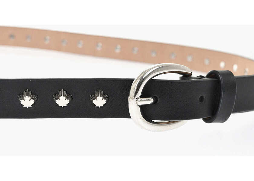 Curele DSQUARED2 20Mm Leather Belt 80S With Studs Black Femei (BM 19760021) 3