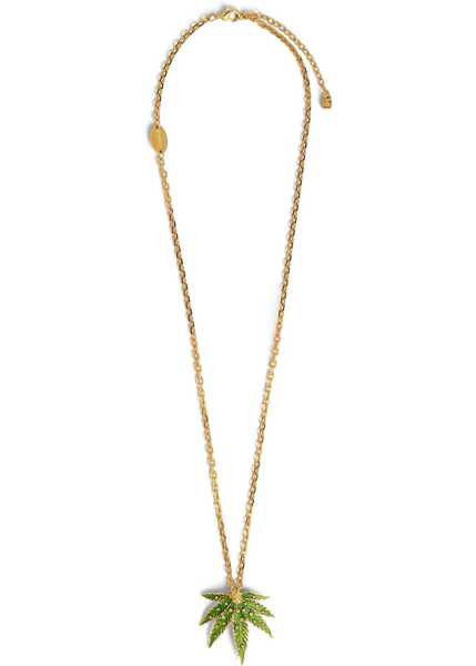 Coliere DSQUARED2 Marija Chain Necklace Gold-Tone With Pendant Green Femei (BM 19760024) 2
