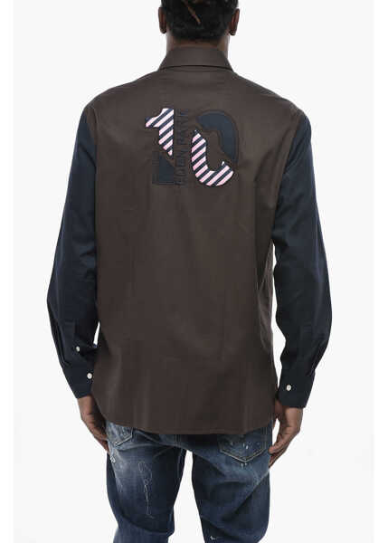 Camasi casual EDENPARK Cotton Button-Down Shirt With Hidden Placket Brown Barbati (BM 19760033) 2