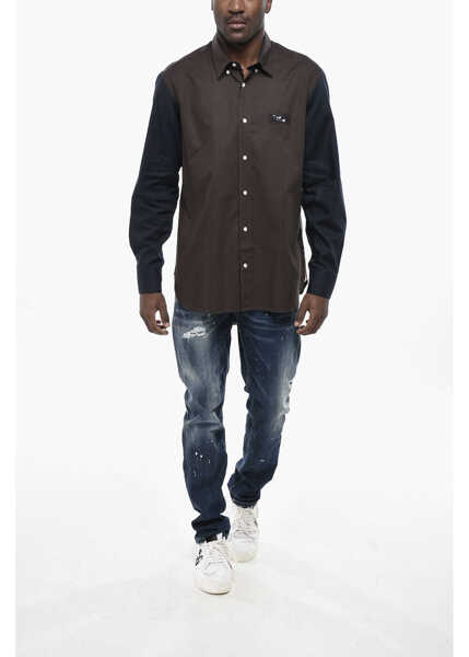 Camasi casual EDENPARK Cotton Button-Down Shirt With Hidden Placket Brown Barbati (BM 19760033) 4