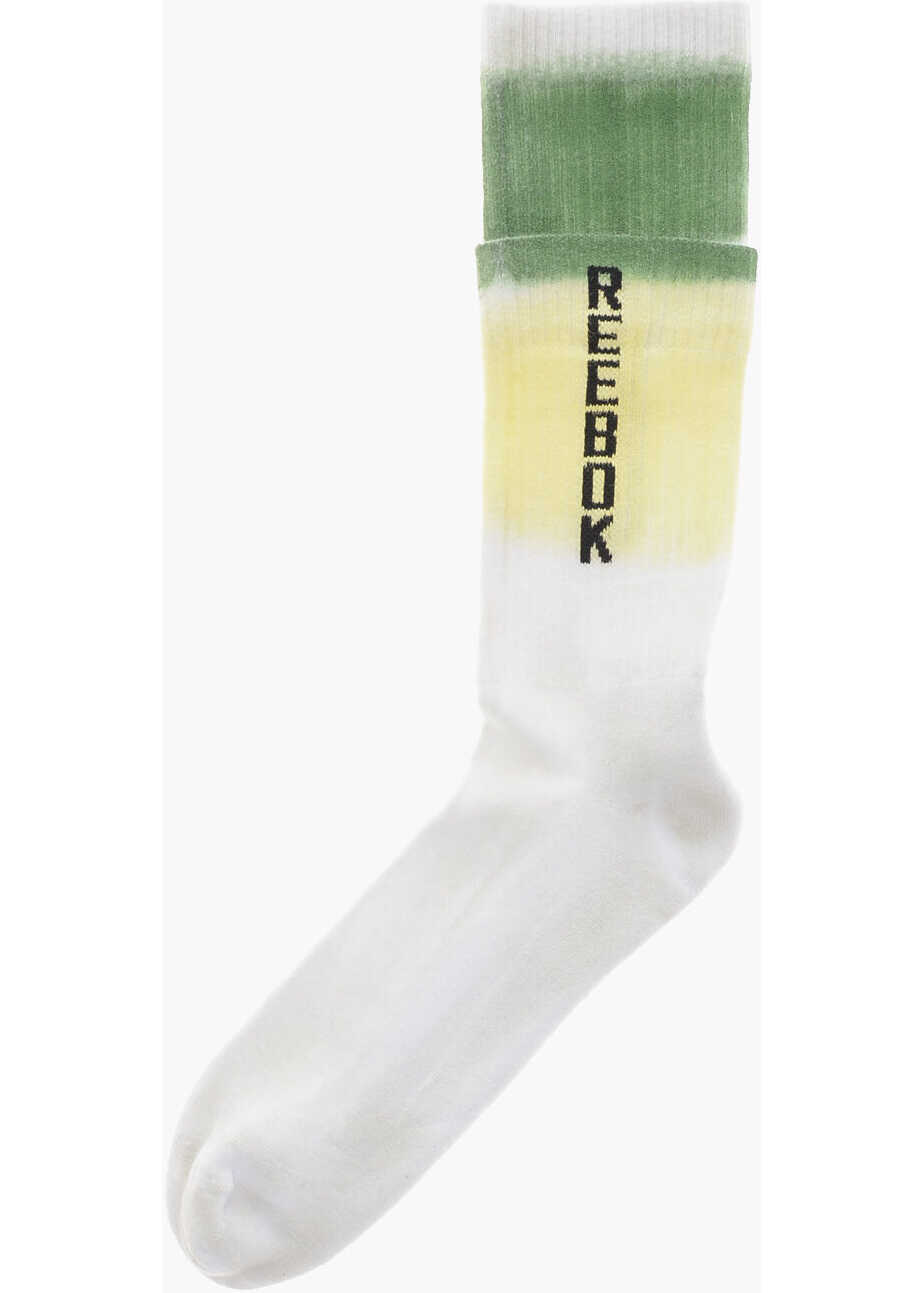 Sosete HED MAYNER Reebok Tie-Dye Effect Cotton Socks With Contrasting Logo Green Barbati (BM 19760036) 3