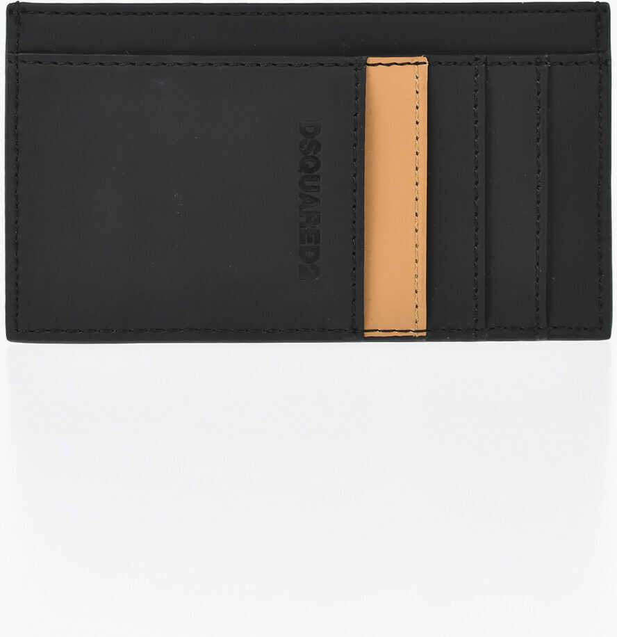 Portofele DSQUARED2 Vegan Leather Card Holder With Pvc Details Black Barbati (BM 19760039) 2