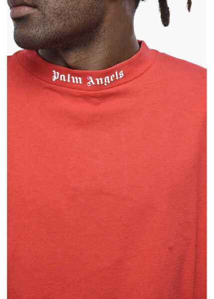 Tricouri Palm Angels Cotton Long Sleeve T-Shirt Classic Logo Red Barbati (BM 19760042) 3