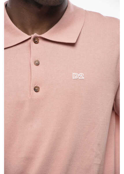 Tricouri Polo DSQUARED2 Knit Polo With Applied Logo Pink Barbati (BM 19760069) 3