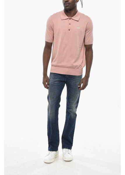Tricouri Polo DSQUARED2 Knit Polo With Applied Logo Pink Barbati (BM 19760069) 4