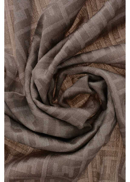 Esarfe Fendi Wool-Blend Scarf With All-Over Monogram Beige Femei (BM 19760075) 2