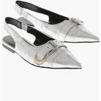 Balerini casual Lam&eacute; Leather Ballerinas Escarpins With Slingback Design Femei