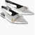 Givenchy Lam&eacute; Leather Ballerinas Escarpins With Slingback Design Silver