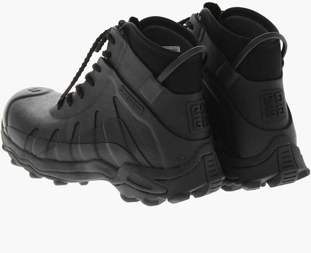 Ghete Givenchy Lace-Up Rubber Ankle Boots Black Barbati (BM 19760180) 2