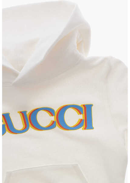 Bluze de trening Gucci Cotton Hoodie With Embossed Print White Baieti (BM 19760186) 2