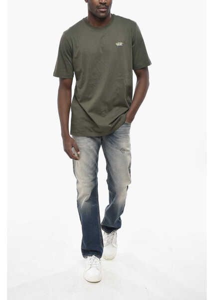 Tricouri Diesel Solid-Color Crew Neck T-Shirt T-Just-Situation Green Barbati (BM 19760195) 4