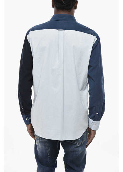 Camasi casual EDENPARK Ribbed Velour Casual Shirt Arbonne Button-Down Blue Barbati (BM 19760204) 2